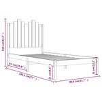 vidaXL Cadre de lit Blanc Bois de pin massif 75x190 cm Petit simple