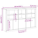 vidaXL Buffet avec lumières LED chêne sonoma 162x37x100 cm