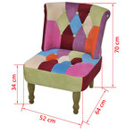 vidaXL Chaise française au design patchwork tissu