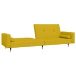 vidaXL Canapé-lit à 2 places avec deux oreillers Jaune Velours