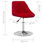 vidaXL Chaises à manger pivotantes lot de 4 Rouge bordeaux Velours