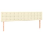 vidaXL Lit à sommier tapissier avec matelas Crème 160x200cm Similicuir