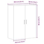 vidaXL Armoire murale vieux bois 69 5x34x90 cm
