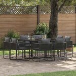 vidaXL Ensemble de salle à manger pour jardin 9 Pièces Noir Acier