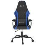 vidaXL Chaise de jeu de massage Noir et bleu Similicuir