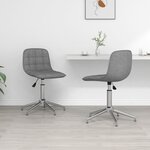 vidaXL Chaises pivotantes à manger lot de 2 gris clair tissu