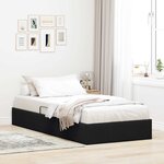 vidaXL Cadre de lit ottoman avec stockage Noir 90 x 200 cm Velours