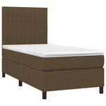 vidaXL Sommier à lattes de lit matelas et LED Marron foncé 100x200cm