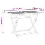 vidaXL Table pliable de jardin 120x70x75 cm bois d'acacia solide