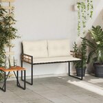 vidaXL Banc à couches en bois avec coussin Uni Crème 114 x 55 x 77 cm