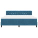 vidaXL Lit à sommier à ressorts avec matelas bleu foncé 180x200 cm velours