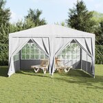 vidaXL Tente de fête avec 8 cloisons blanches  4x4 m en PE