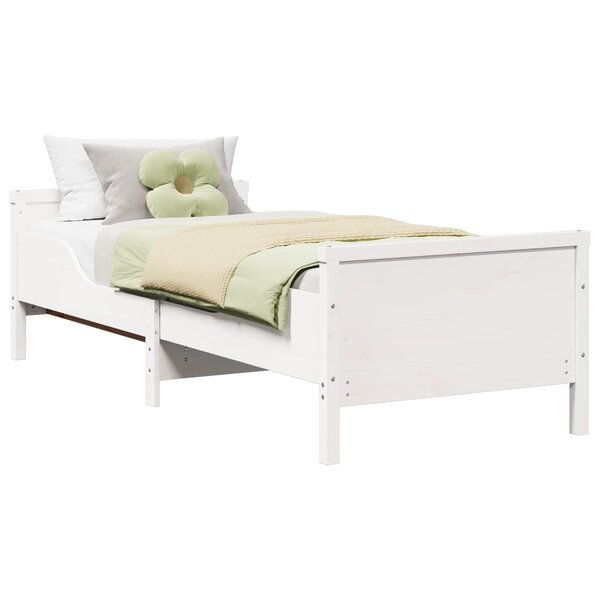 vidaXL Cadre de lit Blanc 80 x 200 cm Bois d'ingénierie
