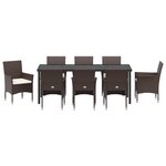vidaXL Ensemble de Salle à Manger de Jardin 9 Pièces Marron Rattan Poly