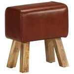 vidaXL Banc saut de cheval 38 cm marron cuir véritable et manguier