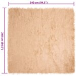 vidaXL Tapis en Peau de Mouton Synthétique Beige 240 x 240 cm