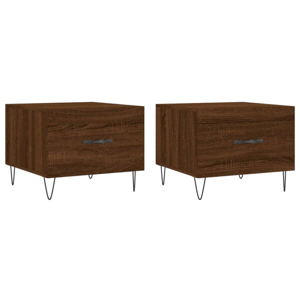 vidaXL Tables basses 2 Pièces chêne marron 50x50x40 cm bois d'ingénierie