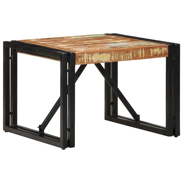 vidaXL Table basse multicolore 50x50x35 cm bois de récupération massif
