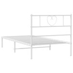 vidaXL Cadre de lit métal sans matelas avec tête de lit blanc 80x200cm