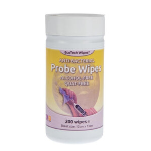 Lingettes pour sonde antibactériennes - boîte de 200 lingettes -  - polyester130 120