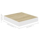 vidaXL Étagères murales 4 Pièces Chêne et blanc 23x23 5x3 8 cm MDF