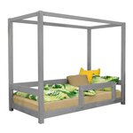 Lit cabane enfant BUNKY 90 x 160 gris