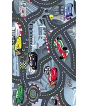 Tapis enfant Circuit de voiture 100 x 160 cm - Argenté