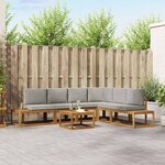 vidaXL Ensemble de canapés d'extérieur 7 Pièce Gris Naturel et Clair