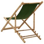 vidaXL Chaise de terrasse Bambou et toile Vert