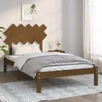 vidaXL Cadre de lit Marron miel 100x200 cm Bois massif