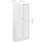 vidaXL Bibliothèque Blanc brillant 82 5x30 5x185 5cm Bois d'ingénierie