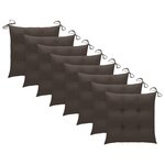 vidaXL Chaises de jardin avec coussins taupe 8 Pièces Bois de teck massif