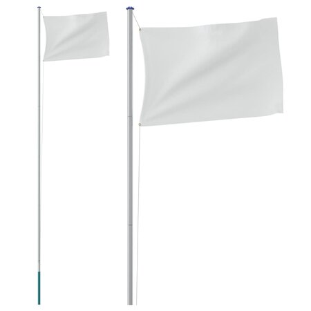vidaXL Mât de drapeau sectionnel Argenté 6 23 m Aluminium