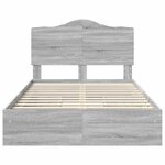 vidaXL Lit de Rangement Gris Sonoma 120 x 190 cm Bois d'ingénierie
