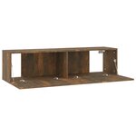 vidaXL Armoire murale TV Chêne fumé 120x30x30 cm Bois d'ingénierie