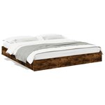 vidaXL Cadre de lit à tiroirs chêne fumé 180x200 cm bois d'ingénierie