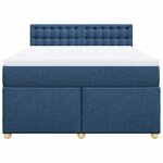 vidaXL Sommier à lattes de lit avec matelas Bleu 160x200 cm Tissu