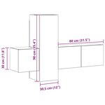 vidaXL Ensemble de meubles TV 3 Pièces Gris béton Bois d'ingénierie