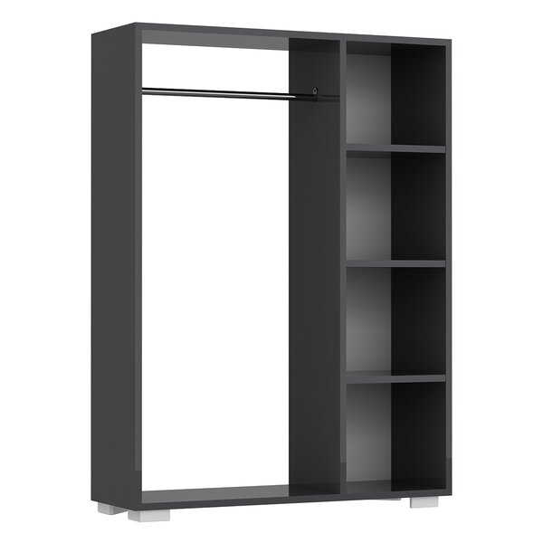 Armoire avec 4 compartiments de stockage 123 x 90 x 30 cm anthracite 03_0006358