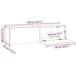 vidaXL Armoire murale TV Sonoma gris 120x30x30 cm Bois d'ingénierie