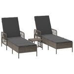 vidaXL Ensemble de chaises longues Ensemble de 3 Gris et gris foncé