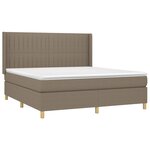 vidaXL Sommier à lattes de lit matelas et LED Taupe 180x200 cm Tissu