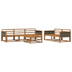 vidaXL Ensemble de canapés d'extérieur 6 Pièces Naturel