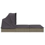 vidaXL Transat 2 places avec toit pliable gris 213x118x97 cm