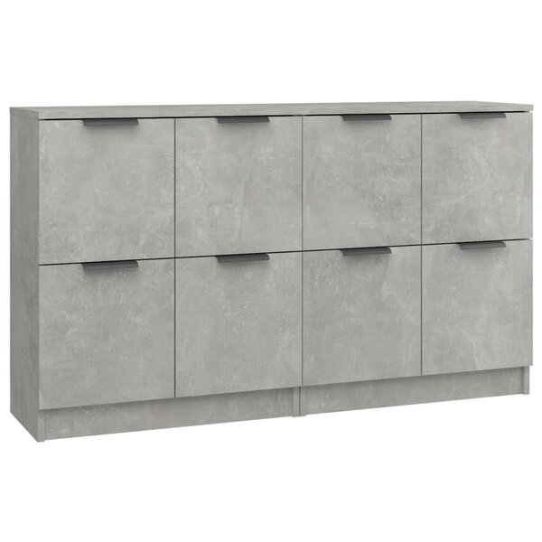 vidaXL Buffets 2 Pièces Gris béton 60x30x70 cm Bois d'ingénierie