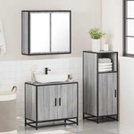 vidaXL Ensemble de meubles de salle de bain 3 Pièces Sonoma gris
