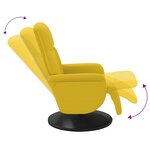 vidaXL Fauteuil inclinable avec repose-pied jaune velours