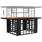 vidaXL Table de jardin relevable Noir et naturel 100 x 55 x 37 cm