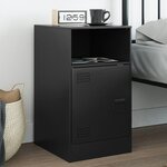 vidaXL Table de chevet noir 34 5x39x62 cm acier