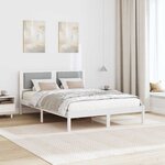 vidaXL Cadre de lit Gris clair 160 x 200 cm Pin massif